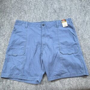 Wrangler Shorts Mens 42 Blue Cargo Pockets Flat Front Relaxed Fit Cotton Outdoor